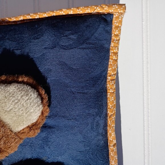 SOLD - Teddy Bear Plush Throw Pillow Vintage Handcrafted 16 x 17 Kids Room - Picture 6 of 11